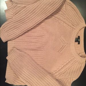 Forever 21 cropped pink sweater